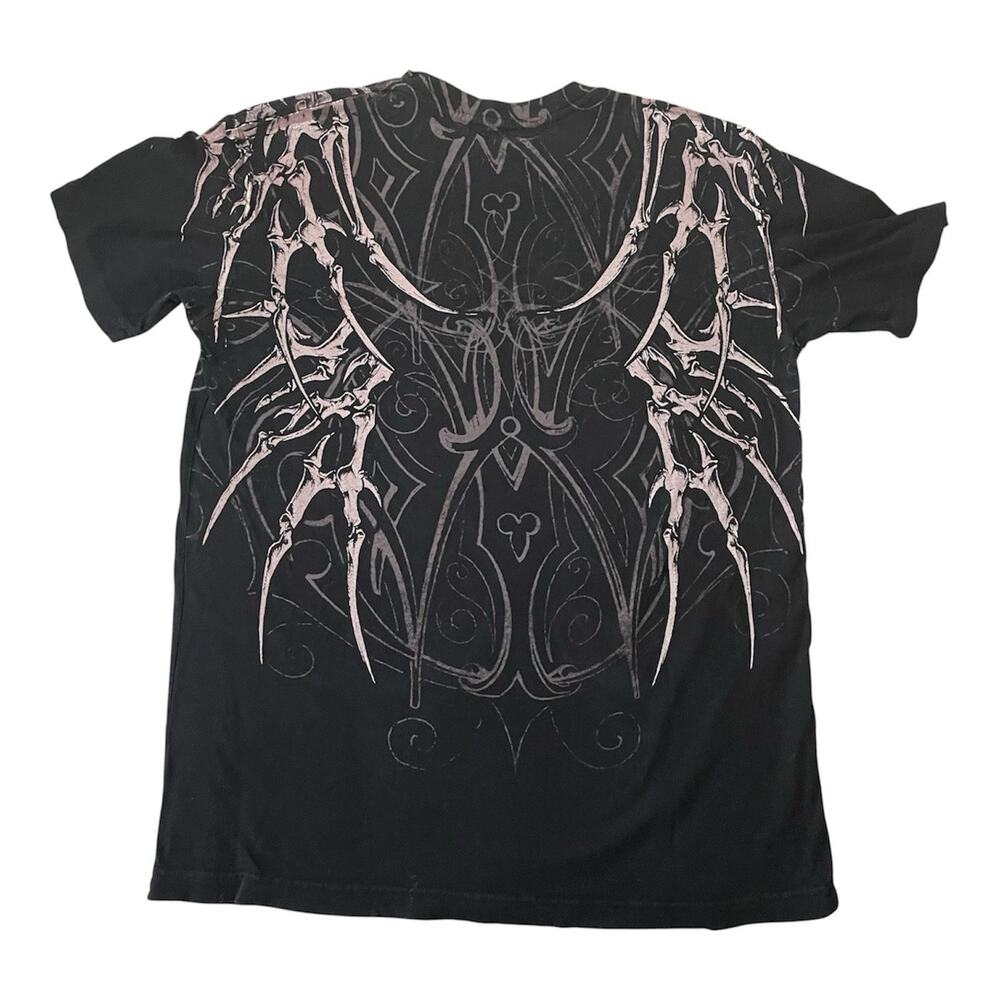 Affliction Skeleton T-Shirt Men M Medium Black Graphic Short Sleeve Cotton - Picture 3 of 7